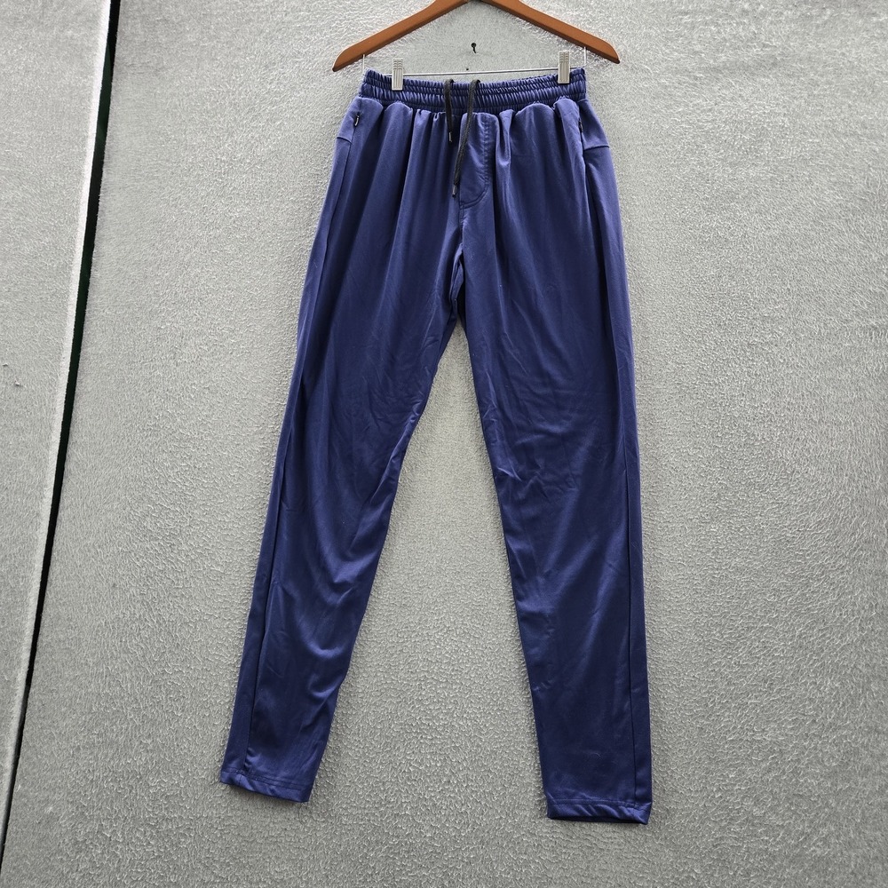 ESNTLS Men Activewear Pants M Blue Nylon Polyester Jogger Zipper 31" Inseam